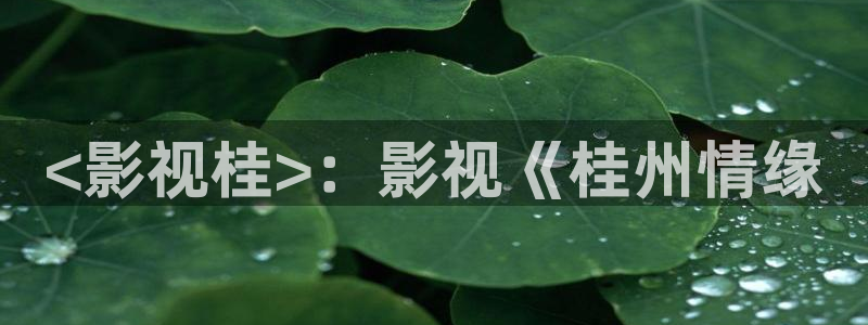 青苹果乐园高清播放免费：<影视桂>：影视《桂州情缘